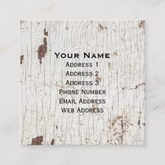 Vintage White Painted Wood Quadratische Visitenkarte