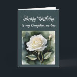 Vintage White Rose Daughter-Schwiegertochter Gebur Karte<br><div class="desc">Vintage White Rose Blume Daughter-Schwiegertochter Geburtstag</div>