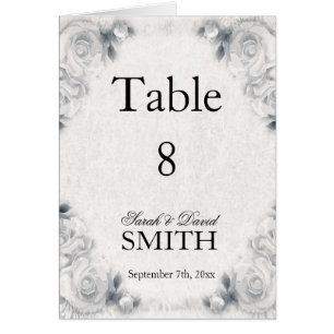 Vintage White Rose Hochzeit-Tischnummern