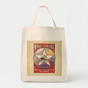 Vintage White Star Kreuzfahrtschiffe Werbung Tragetasche