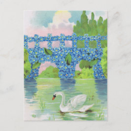 Vintage White Swan Cards Postkarte