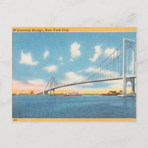 Vintage, Whitestone Bridge, New York City, NY Postkarte