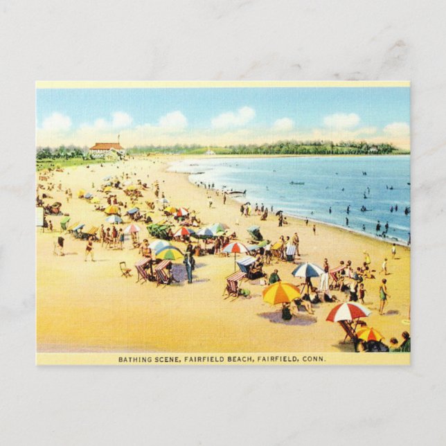 Vintage Wiederherstellung Connecticut Beach Postka Postkarte (Vorderseite)