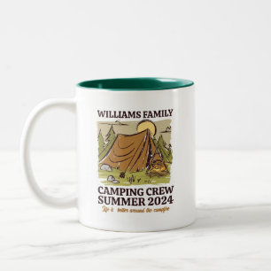 Vintage Wiedersehen-Camping-Crew Zweifarbige Tasse