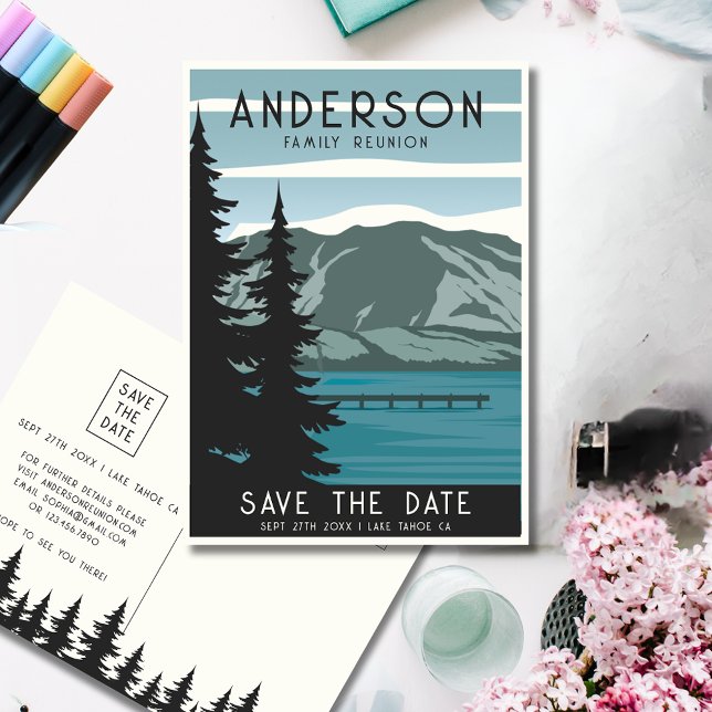 Vintage Wiedersehen-Camping-Reiseroute Postkarte (Von Creator hochgeladen)