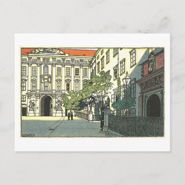 Vintage Wiener Hofburg Postkarte (Vorderseite)