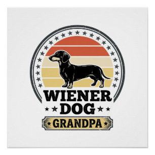 Vintage Wiener Hund Opa Dachshund Shirt Design_ Poster