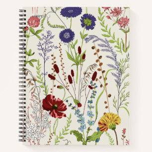 Vintage Wiesen-Wildblumen-Botanik Notizbuch