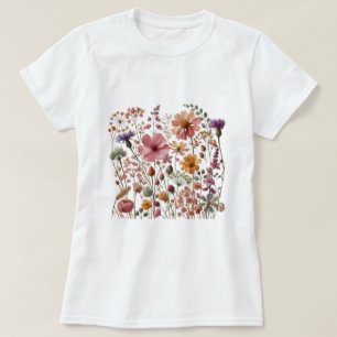 Vintage wild lebende Blume T-Shirt