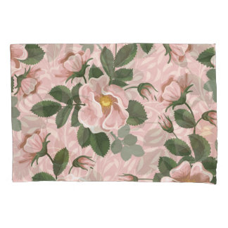 Vintage wild lebende Rose: Blumenhintergrund Kissenbezug