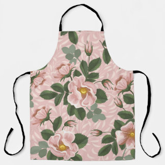 Vintage wild lebende Rose: Blumenhintergrund Schürze