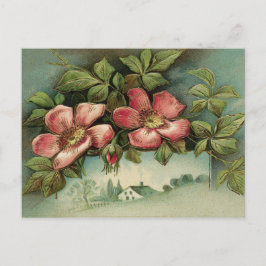 Vintage Wild Roses Postkarte