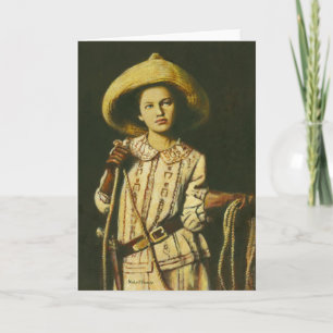 Vintage-Wild-West-Cowgirl-Grußkarte Karte