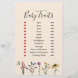 Vintage Wildblume Baby Shower Babyausstattung