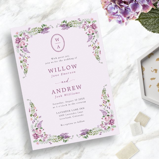 Vintage Wildblume Einladung (Vintage Wildflower Wedding Invitation
)