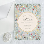 Vintage Wildblume Fern Beige Save the Date Acryleinladungen<br><div class="desc">Diese Vintage Wildblume Fern Beige Save the Date Akryllische Einladungen Design ist eine elegante Anordnung von klassischen goldgeometrischen Rahmen verziert mit zarten boho blumengeschmückten Bouquets und Stiele. Mit einer Palette von zeitlosen Elfenbeinbeige auf klaren Acrylgründen mit klassischer schwarzer Typografie und farbenfrohen Wildblumen, die ein romantisches Ambiente schaffen. Mit koordinierten Stilrichtungen...</div>