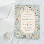 Vintage Wildblume Fern Beige Wedding Monogram Acryleinladungen<br><div class="desc">Diese Vintage Wildblume Fern Beige Wedding Monogram Acrylic Invitations Design ist eine elegante Anordnung von klassischen goldgeometrischen Rahmen mit zarten boho blumengrünen Bouquets und Stiele. Mit einer Palette von zeitlosen Elfenbeinbeige auf klaren Acrylgründen mit klassischer schwarzer Typografie und farbenfrohen Wildblumen, die ein romantisches Ambiente schaffen. Mit koordinierten Stilrichtungen von lässig...</div>