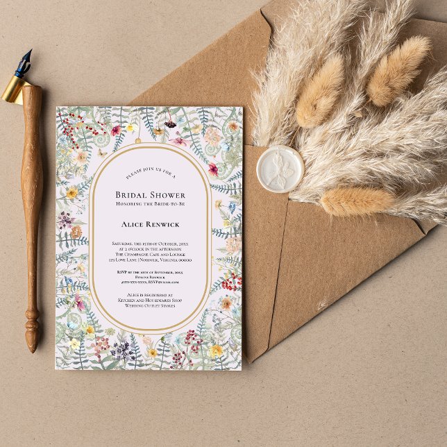 Vintage Wildblume Fern Lavender Brautparty Einladung (Von Creator hochgeladen)