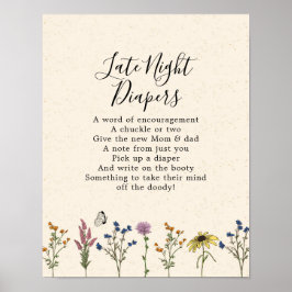 Vintage Wildblume Kinderdusche Spätabenteuer Poster