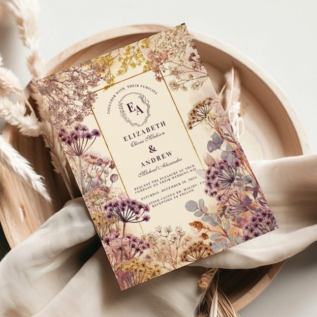 Vintage Wildblume Meadow Wedding Einladung (Von Creator hochgeladen)