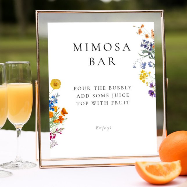 Vintage Wildblume Mimosa Bar Poster (Von Creator hochgeladen)