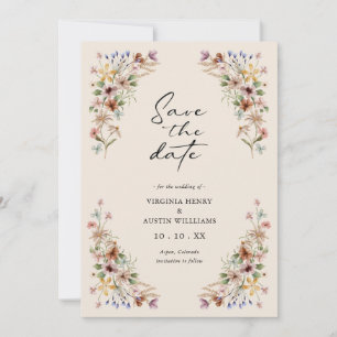 Vintage Wildblume Save the Date