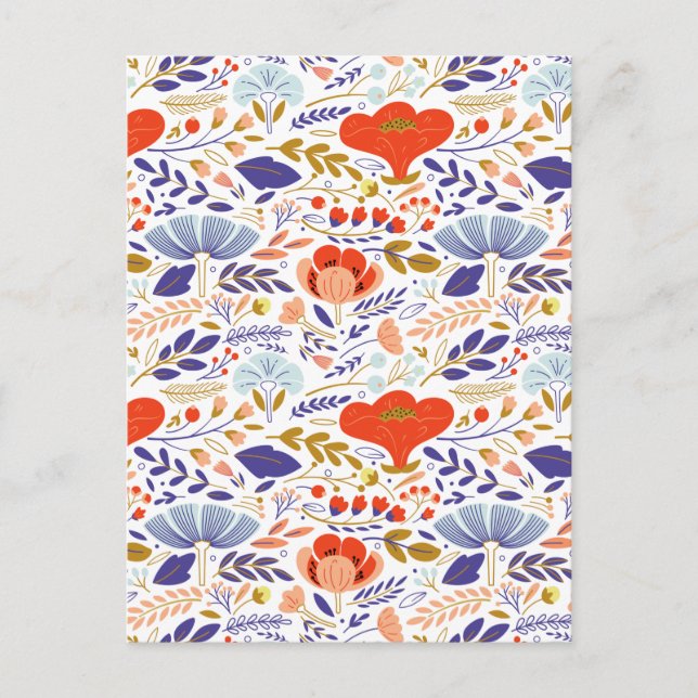 Vintage Wildblumen Ankündigungspostkarte (Vorderseite)