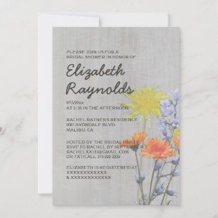 Vintage Wildblumen-Brautparty-Einladungen Einladung