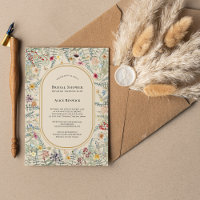 Vintage-Wildblumen-Farn-Beige-Brautjungfernparty