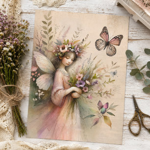 Vintage-Wildblumen-Feendekor Seidenpapier