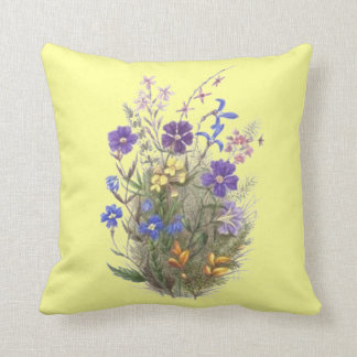 Vintage-Wildblumen-Gelbe Kissen