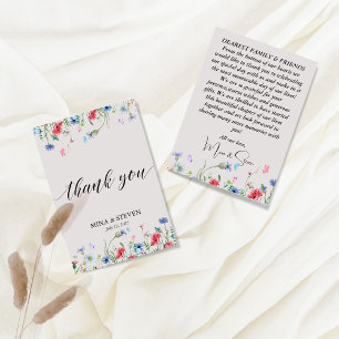 Vintage-Wildblumen-Hochzeit-Dankeschön-Karte Dankeskarte