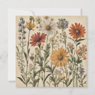 Vintage Wildblumen Karte