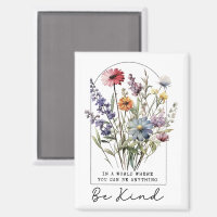 Vintage-Wildblumen mit Zitat - Sei freundlich