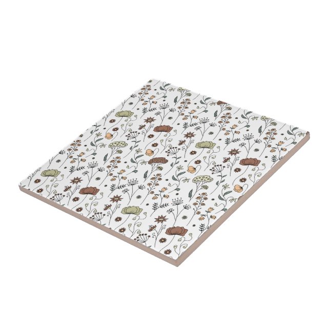 Vintage-Wildblumen-Muster Fliese (Seite)
