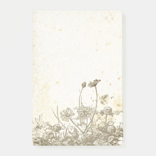 Vintage-Wildblumen-Post-it-Notizen aus Pergamentpa Post-it Klebezettel