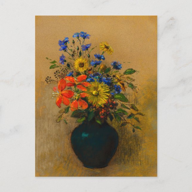 Vintage Wildblumen Postkarte (Vorderseite)