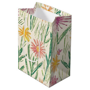 Vintage-Wildblumen-Skizze (10) Mittlere Geschenktüte
