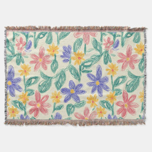Vintage-Wildblumen-Skizze (1) Decke