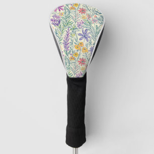 Vintage-Wildblumen-Skizze (2) Golf Headcover