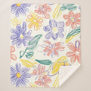 Vintage-Wildblumen-Skizze (9) Sherpadecke