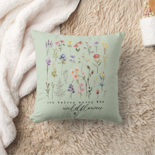 Vintage Wildblumen Zitat Sublimationsfarben Kissen