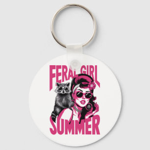 Vintage Wilde Mädchen Sommer Opossum Lustiger Wasc Schlüsselanhänger