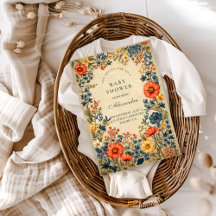 Vintage Wildflower Botanical Baby Shower