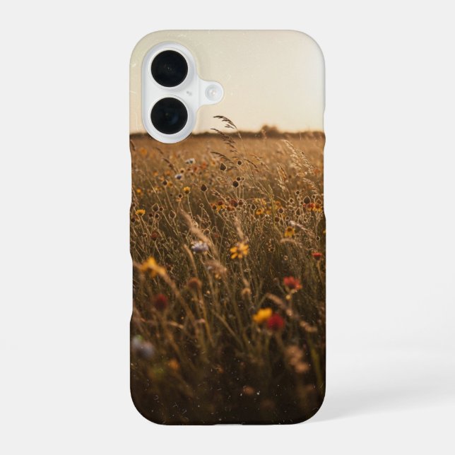 Vintage Wildflower Meadow iPhone 16 Hülle (Rückseite)