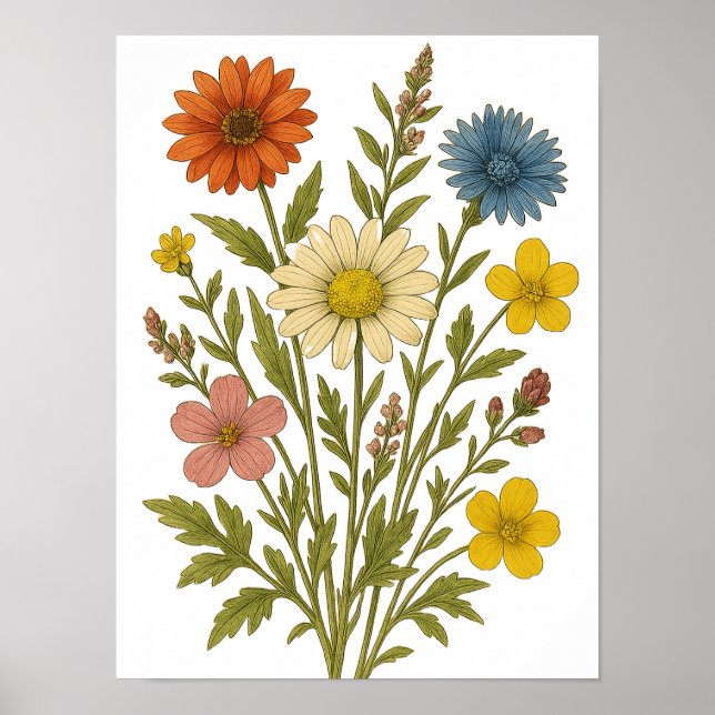 Vintage Wildflower Poster (Vorne)
