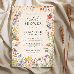 Vintage-Wildflowers-Garten-Braut-Shower Einladung
