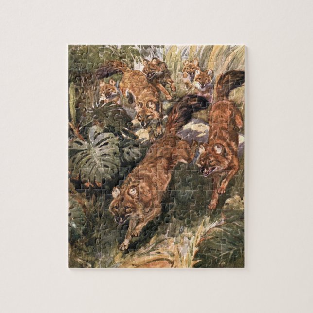 Vintage Wildhunde, Löcher von Winifred Austen (Vertikal)
