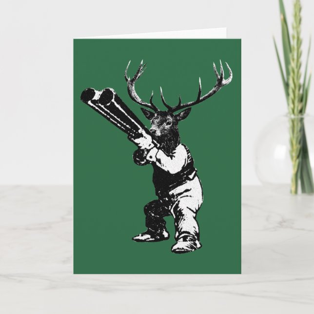 Vintage Wildjagdkarte Feiertagskarte (Vorderseite)