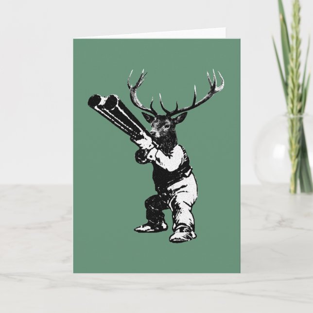 Vintage Wildjagdkarte Feiertagskarte (Vorderseite)